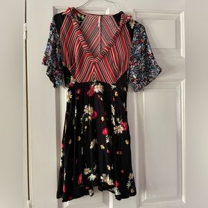 Free People mixed media mini dress